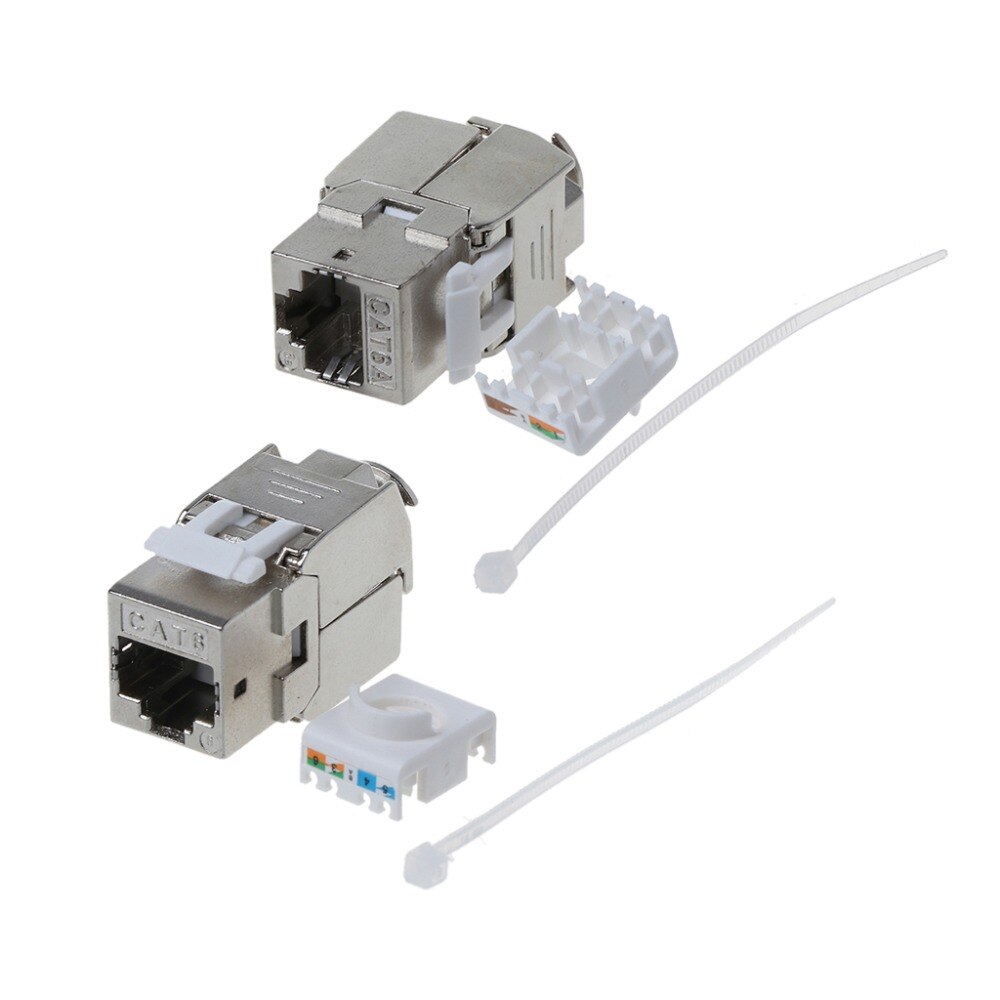 1 قطعة RJ45 كيستون Cat6 Cat6A محمية بروتوكول نقل الملفات سبائك الزنك وحدة كيستون جاك شبكة موصل محول