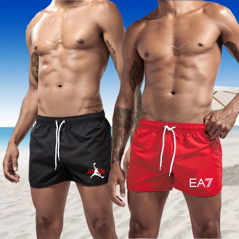الرجال شاطئ السراويل الصالة الرياضية تشغيل السراويل القصيرة الفاخرة طباعة التجفيف السريع السباحة جذع السراويل حركة غير رسمية تصفح الشاطئ السراويل