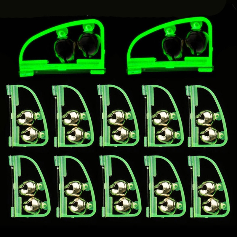 5 قطعة/الوحدة مضيئة ضوء التوأم أجراس كليب على ليلة أدوات الصيد قضيب Bite إنذار المحمولة سريعة Pesca الصيد معالجة اكسسوارات