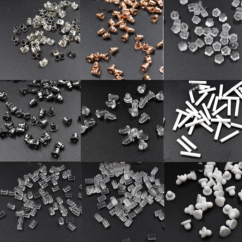 3.5 مللي متر 100 قطعة/المجموعة DIY أقراط مجوهرات اكسسوارات رصاصة بلاستيكية يسد الأذن/المحظورة ، حلق العودة