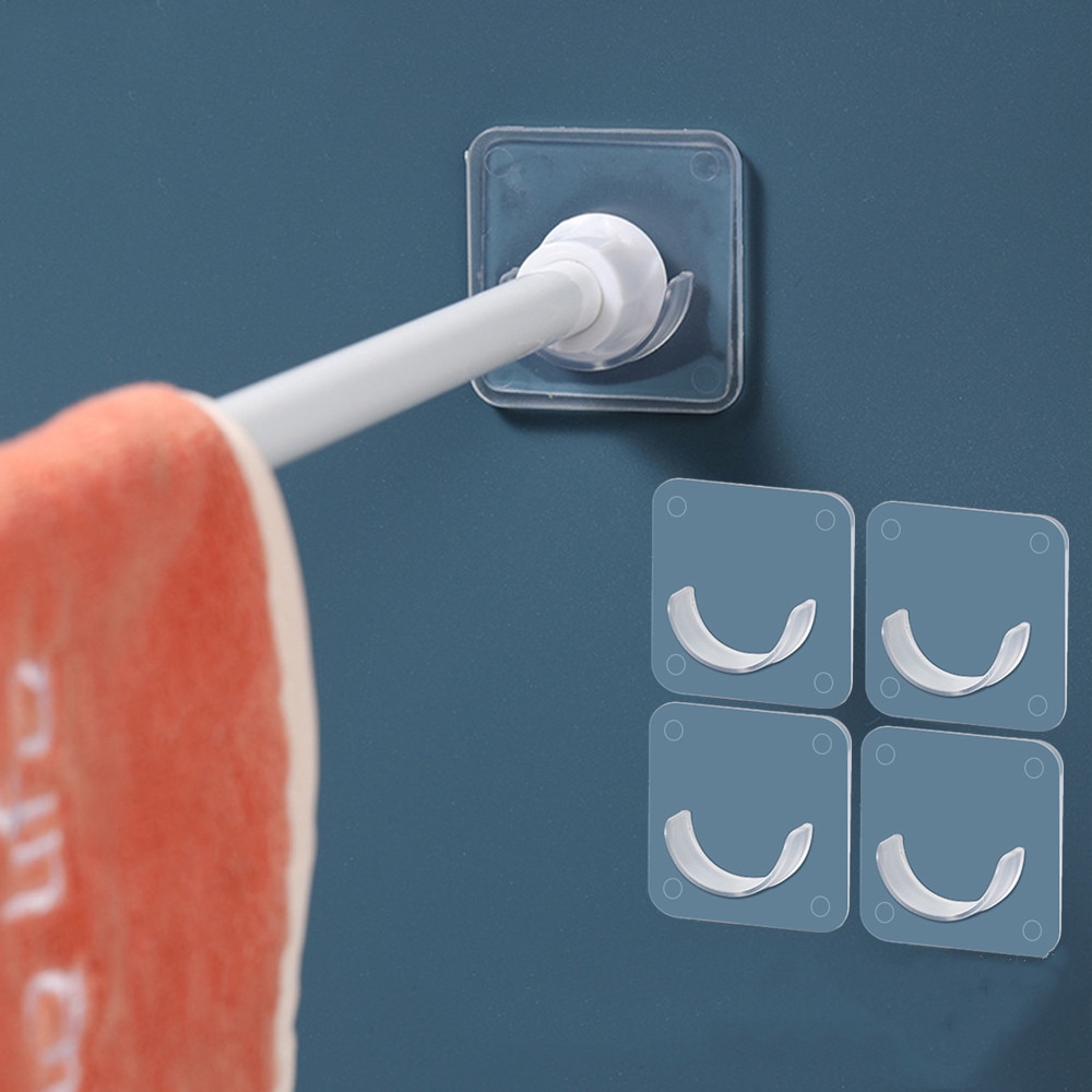 قوي قوس ستارة قضيب حامل السنانير ل جدار لاصق الحمام قضيب الدُش التوتر التجنيب لا الحفر عصا ل خزانة