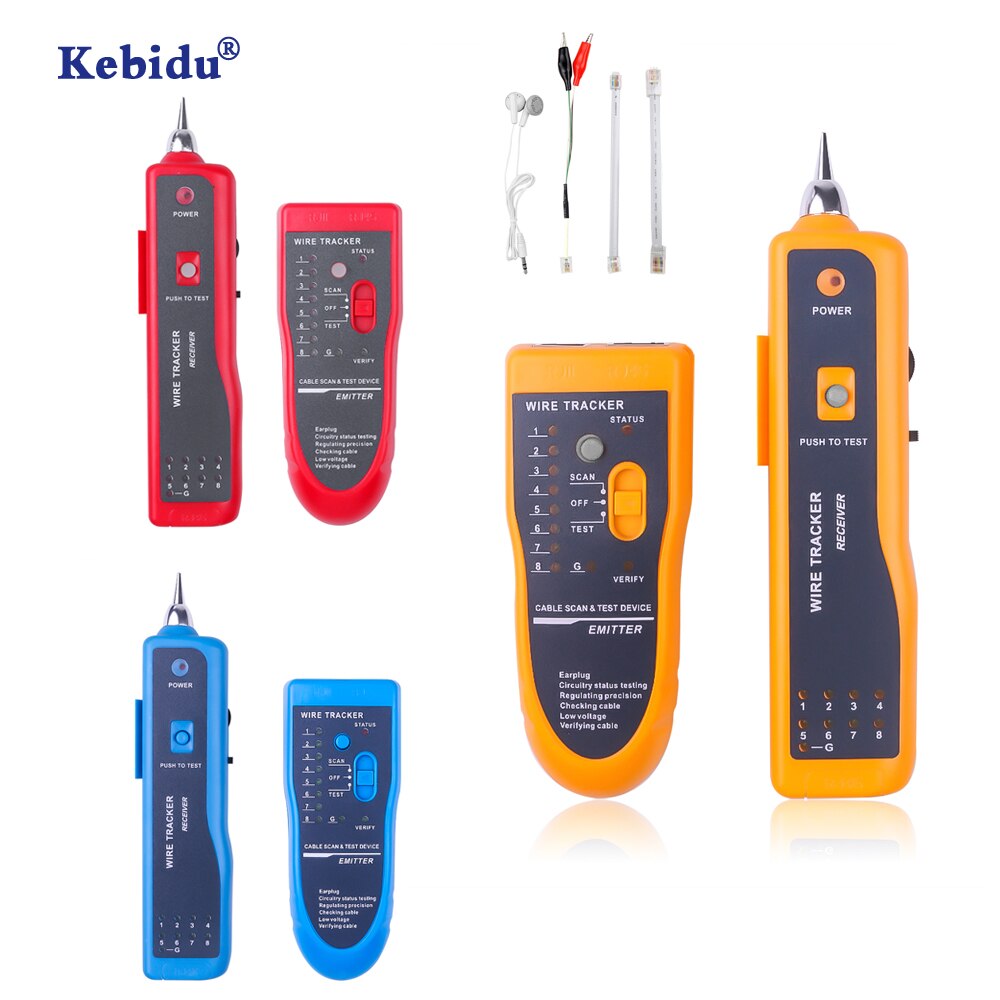 kebidumei Network Cable Tester LAN For UTP STP Cat5 Cat6 RJ45 RJ11 Line Finder Telephone Wire Tracker Diagnose Tools Kit Kit