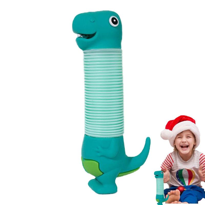 طفل أنابيب خفيفة الوزن أنابيب اللعب الحسية مع شكل ديناصور قابل للسحب الاطفال الربيع أنبوب لعبة للمنزل مدرسة رياض الأطفال
