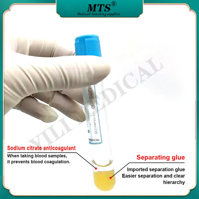 8 مللي سيترات الصوديوم القابل للتصرف فصل هلام جمع الدم جهاز مختبر معقمة PRP أنبوب أنبوب جمع الدم
