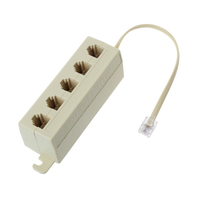 RJ11 Jack-محول قابس مقسم خط معياري للهاتف ، 5 اتجاهات ، 6P4C