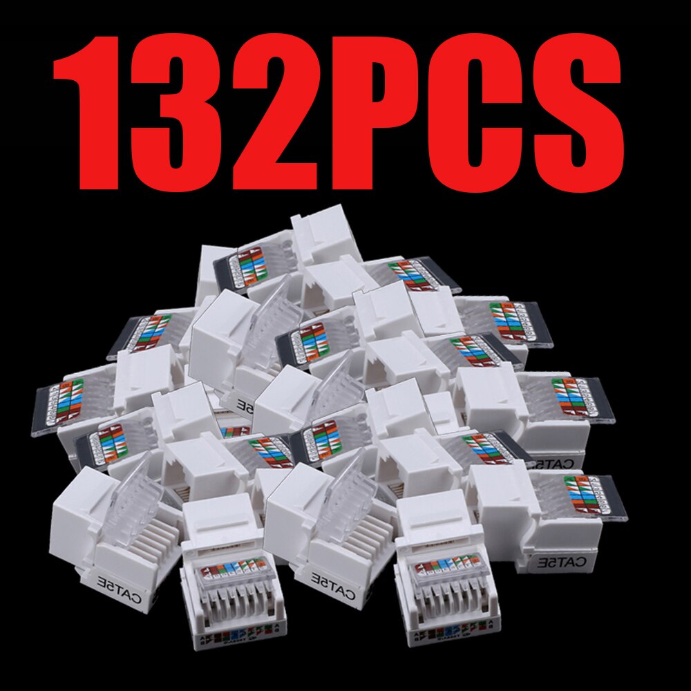 132 قطعة/وحدة pacl أداة خالية CAT5E UTP شبكة موصل RJ45 معلومات المقبس منفذ الكمبيوتر مهائي كابلات كيستون جاك