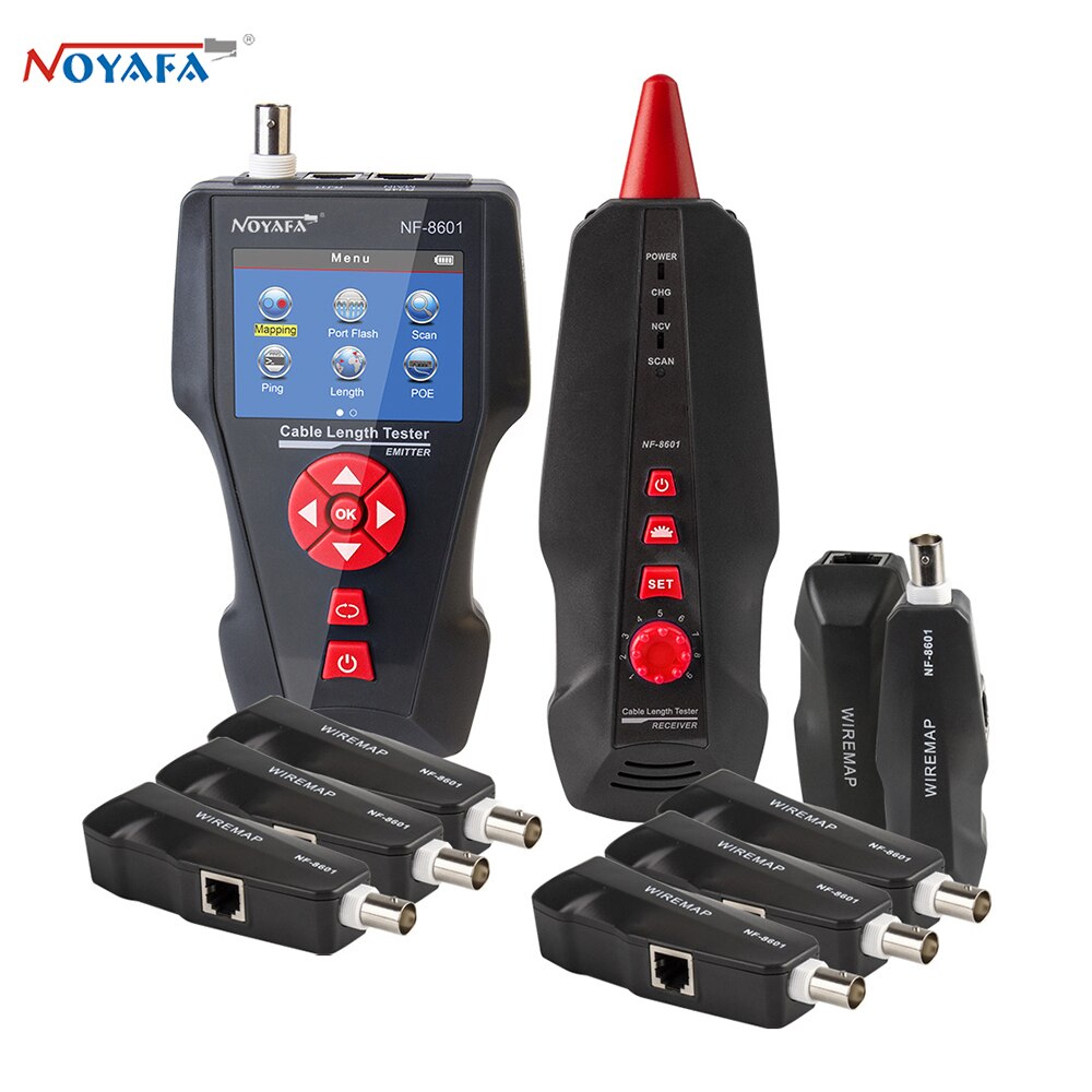 الأصلي Noyafa NF-8601W متعددة الأغراض خط المقتفي POE/بينغ قياس طول الكابل مع 8 قطعة التحكم عن بعد خط شبكة المقتفي