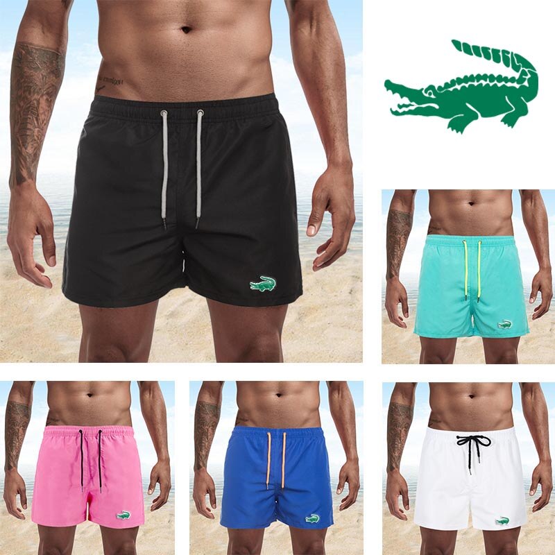 2023 جديد الصيف التطريز شورتات للبحر شبكة اصطف ملابس السباحة مجلس السراويل الذكور شورت سباحة رجالي ثوب السباحة السراويل الرياضية