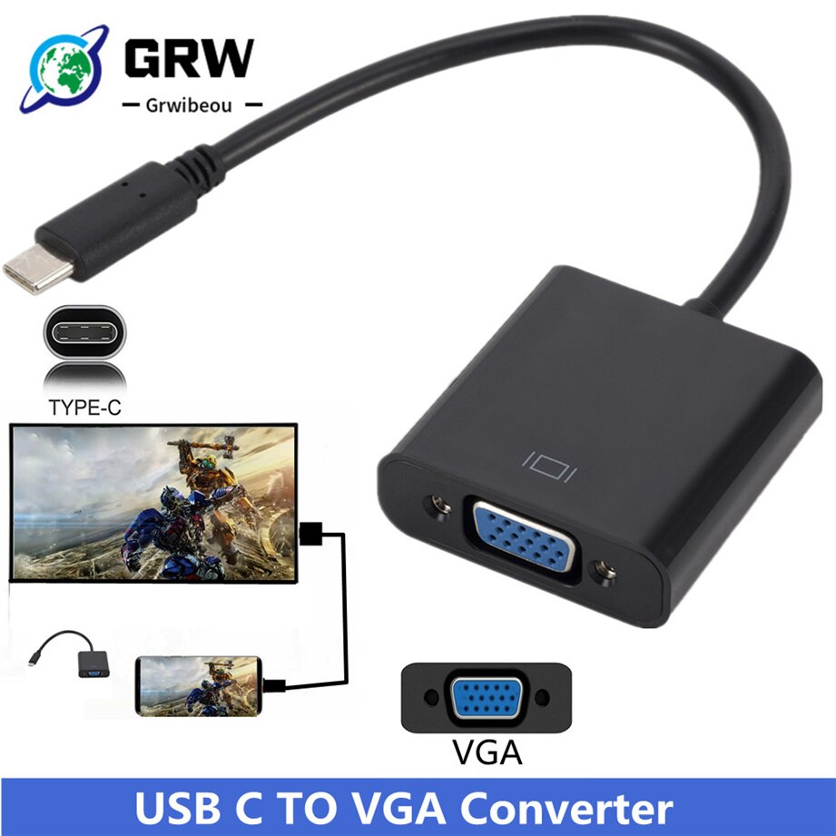 نوع C إلى أنثى VGA محول كابل USBC USB 3.1 إلى VGA محول لماك بوك 12 بوصة Chromebook بكسل Lumia 950XL مبيعات ساخنة
