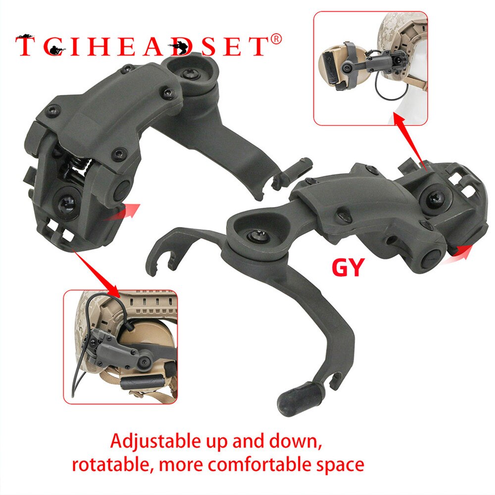 خوذة تكتيكية على شكل قوس للسكك الحديدية ويندي مع حامل محول للرأس التكتيكية Peltor COMTAC II III غطاء للأذنين