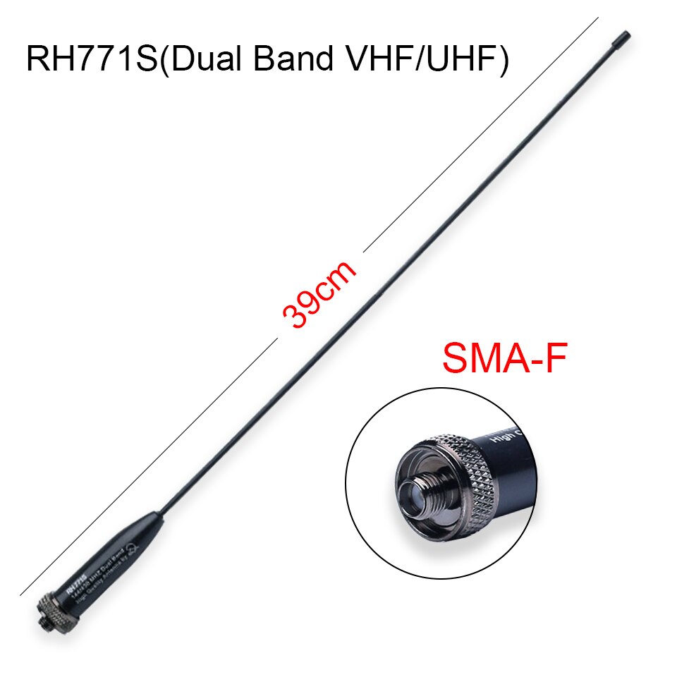 RH771S 144/430MHz ثنائي النطاق VHF UHF 2.15dB/3.4dB مكاسب عالية سبائك التيتانيوم سوط المحمولة أجهزة اتصال لاسلكية هوائي خفيفة الوزن