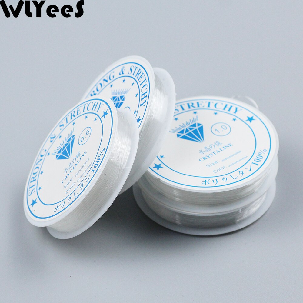 WLYeeS 0.4-1.2 مللي متر شفاف تمتد مطاطا كريستال خط الديكور حبل سلسلة مجوهرات الحبل سلسلة الموضوع DIY اليدوية سوار