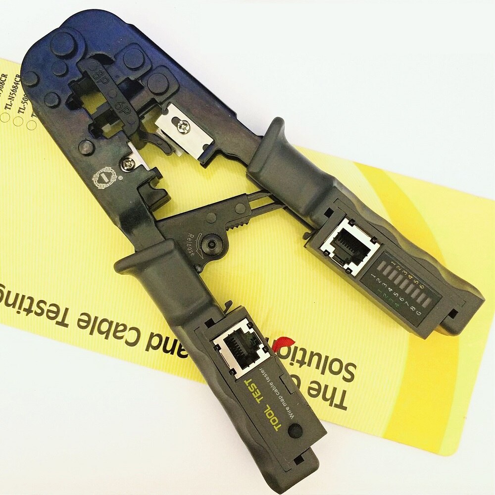 شبكة كابل المكشكش RJ45 RJ12 RJ11 UTP العقص أداة مع اختبار كابل شبكة محلية إيثرنت