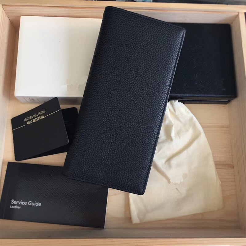 نمط جديد كبير طبقة علوية جلد العجل لينة سلسلة دعوى كليب موضة محفظة طويلة 2023