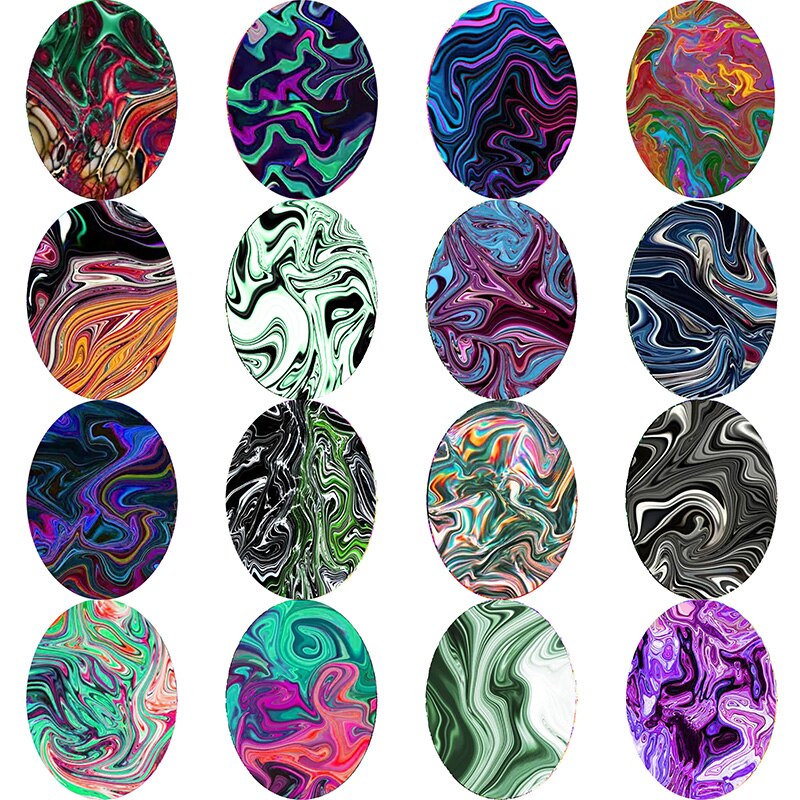 نابض بالحياة الأرجواني الأزرق الفنان خلق الملمس 13x1 8 مللي متر/18x2 5 مللي متر/30x40 مللي متر البيضاوي صور الزجاج كابوشون التجريبي شقة عودة صنع النتائج