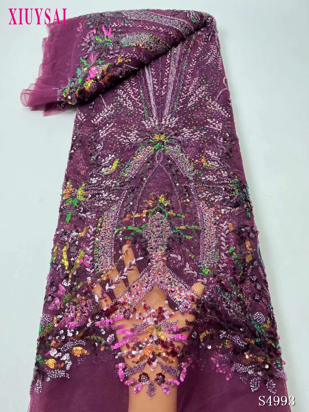 قماش دانتيل تول مطرز ثلاثي الأبعاد فرنسي فاخر لعام 2022 أقمشة دانتيل شبكية أفريقية عالية الجودة مع ترتر لفساتين السهرة