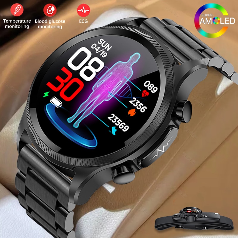 2023New ECG + PPG ساعة ذكية للرجال علاج الليزر لارتفاع ضغط الدم ارتفاع ضغط الدم فرط شحميات الدم معدل ضربات القلب صحي الرياضة ساعة ذكية