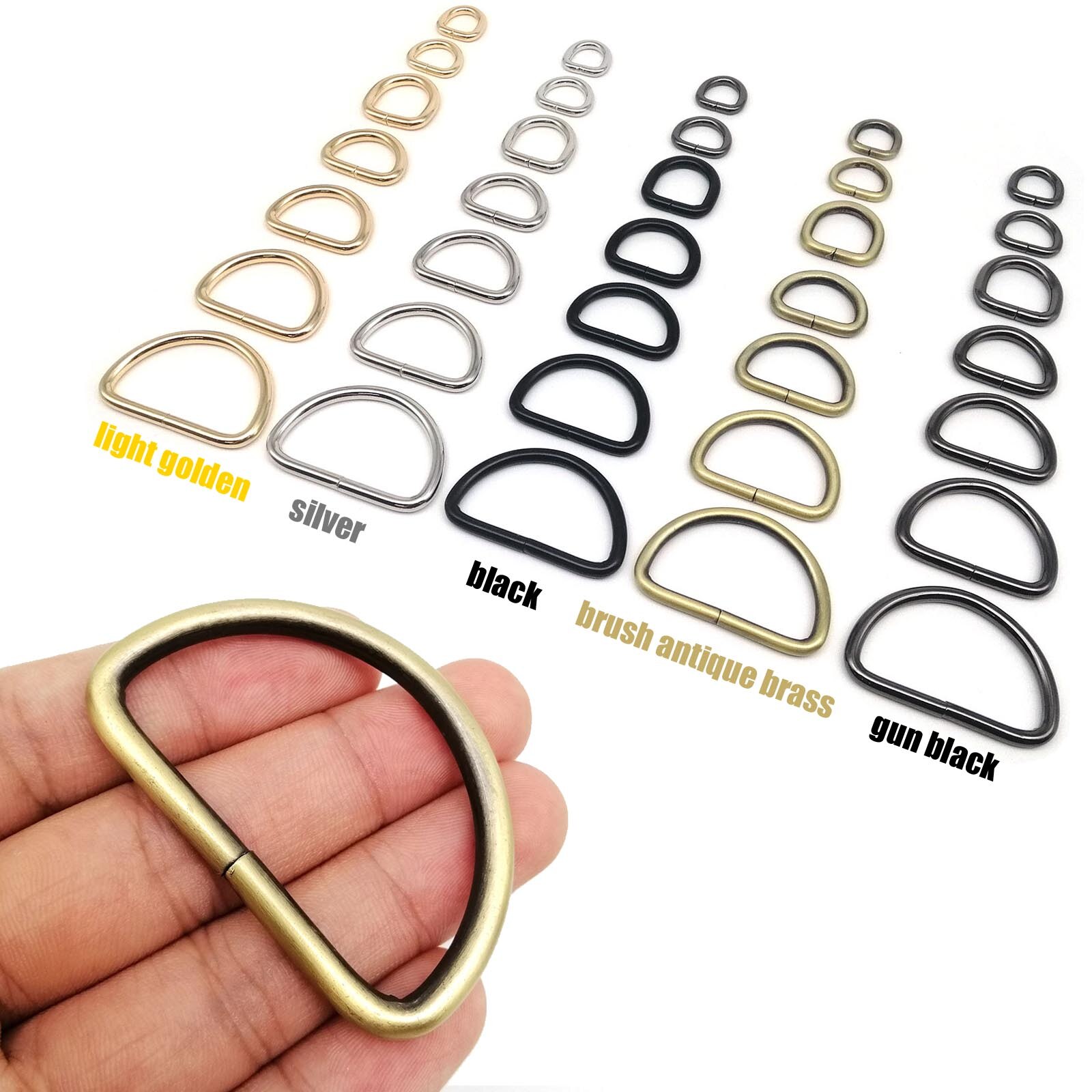 5 قطعة معدنية عالية الجودة سميكة جلد اليد حقيبة الظهر محفظة حزام حزام طوق بكلاب سلسلة شبه O دي D حلقة مشبك قفل لتقوم بها بنفسك