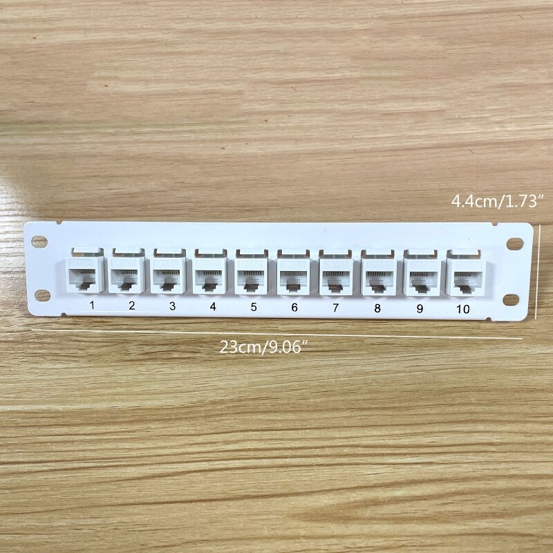 CAT5e 10 ميناء لوحة التوصيلات يدعم الظهر CAT5e دون رادع ث/مشفرة T568A/B الأسلاك ل RJ45 كابلات الشبكة الرف/جدار جبل 24BB