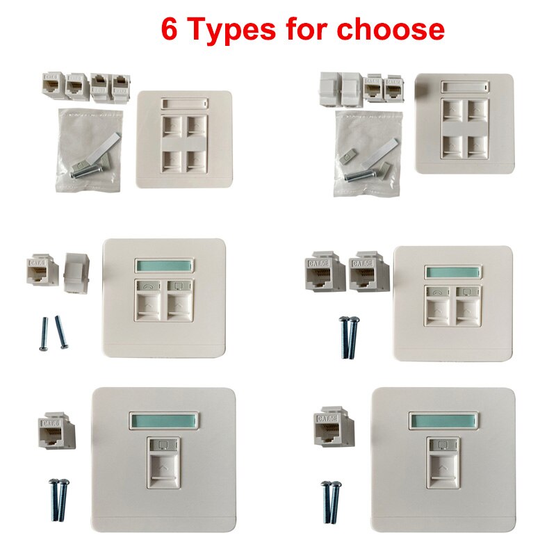 86x86 مللي متر أنثى إلى أنثى CAT6 جيجابت 1/24 منافذ شبكة الجدار التوصيل RJ45 CAT6 CAT5E LAN غطاء موصل التوصيل على التوالي الإنترنت