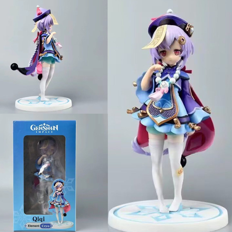23 سنتيمتر Genshin تأثير أرقام أنيمي لعبة الطرفية Qiqi قسط طبعة يدوية الصنع نموذج الحرف الحلي لعب الأطفال للهدايا