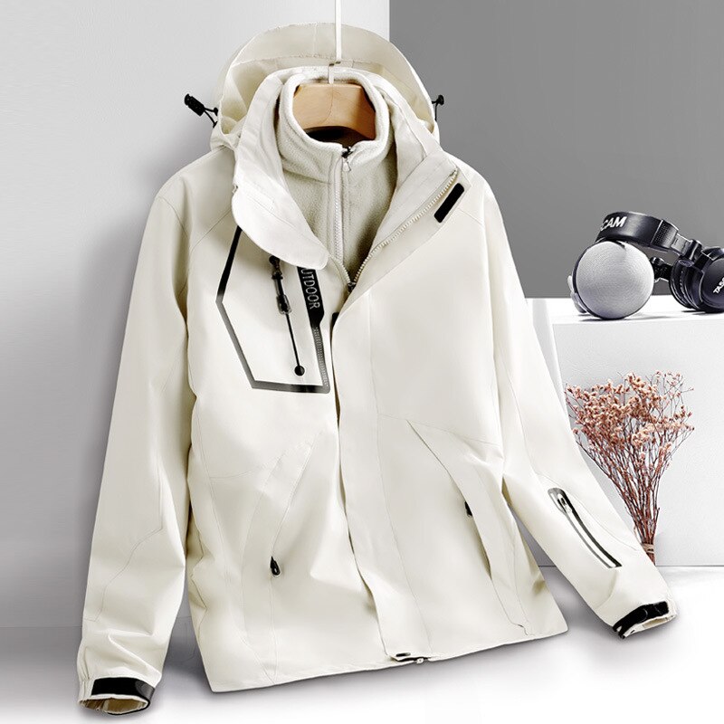 العلامة التجارية قطعتين مجموعة ، الرجال معطف في الهواء الطلق الأصلي مصمم مقاوم للماء يندبروف سميكة الكشمير المرأة سترة الموضة في الهواء الطلق