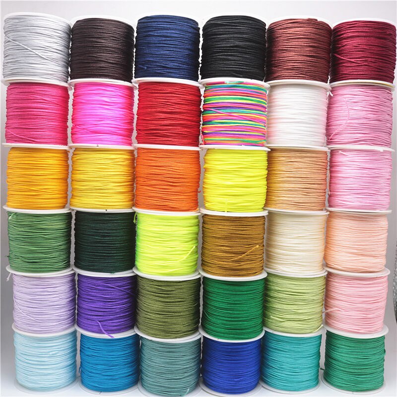 1 مللي متر 1.5 مللي متر النايلون الحبل حبل الصينية عقدة مكرامية الحبل حبل لصنع المجوهرات سوار Shamballa ذاتي الصنع مجوهرات اكسسوارات