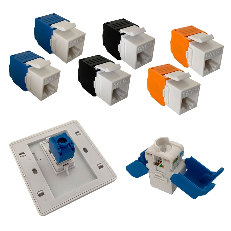 CAT6A/6/5e RJ45 موصل جاك أنثى التوصيل إيثرنت RJ45 وحدات الشبكات الكمبيوتر أداة-اتصال مجاني كابل الإنترنت