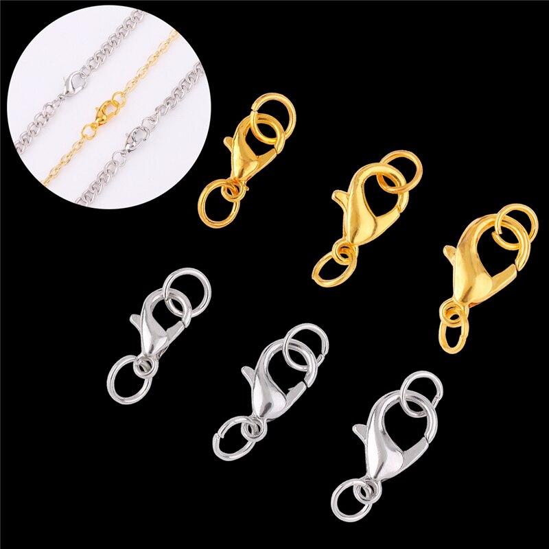 10 قطعة/الوحدة الفولاذ المقاوم للصدأ مطلية بالذهب جراد البحر المشبك الانتقال خواتم ل سوار قلادة سلاسل DIY بها بنفسك صنع المجوهرات النتائج لوازم